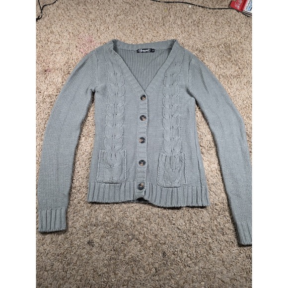 sagan Sweaters - Sagan brand gray‎ cable knit cardigan Size Small